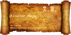 Kindler Maja névjegykártya